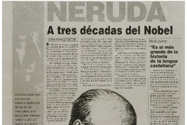 Neruda a tres décadas del Nobel