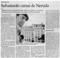 Subastarán cartas de Neruda