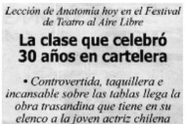 La clase que celebró 30 años en cartelera