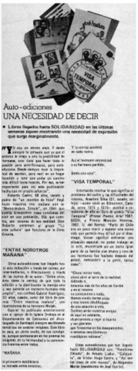 Una necesidad de decir.