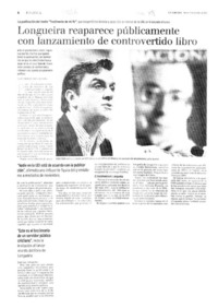 Longueira reaparece públicamente con lanzamiento de controvertido libro