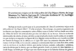 El sentimiento trágico en la vida y obra de Lily Iñiguez Matte