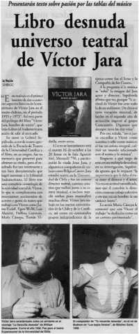 Libro desnuda universo teatral de Víctor Jara