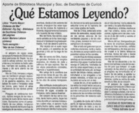 ¡Qué estamos leyendo?