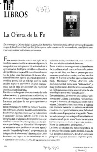 La oferta de la Fe