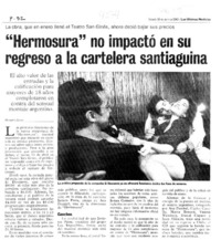"Hermosura" no impactó en su regreso a la cartelera santiaguina