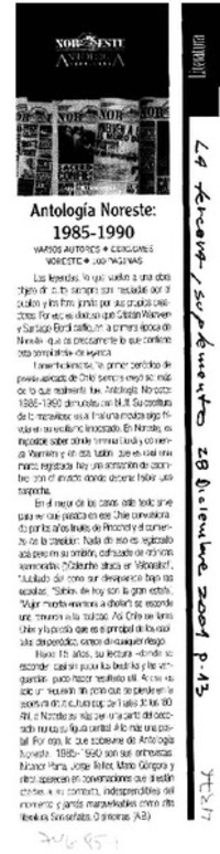 Antología Noreste: 1985-1990
