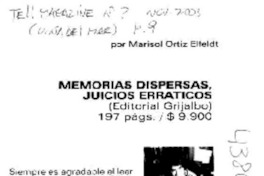 Memorias dispersas, juicios erráticos