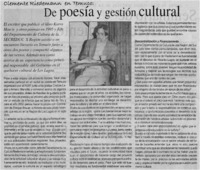 De poesía y gestión cultural