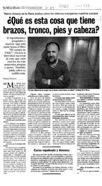 ¿Qué es esta cosa que tiene brazos, tronco, pies y cabeza? : [entrevistas]