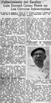 Falleciemiento del escritor Luis Durand causa pesar en Los Círculos Intelectuales.