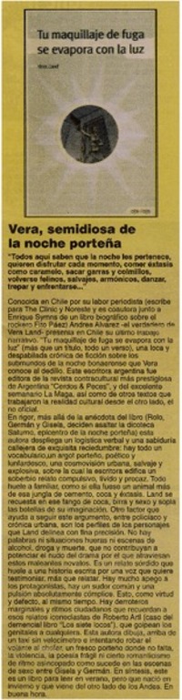 Vera, semidiosa de la noche porteña