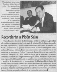 Recordarán a Picón Salas.