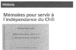 Mémoires pour servir à l'indépendance du Chili