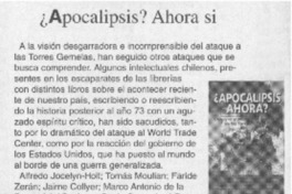 ¿Apocalipsis? ahora si.