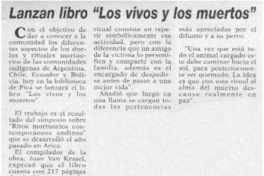 Lanzan libro "Los vivos y los muertos".