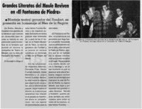 Grandes literatos del Maule reviven en "El fantasma de piedra".