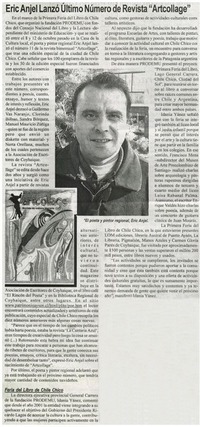 Eric Anjel lanzó último número de revistas "Artcollage".