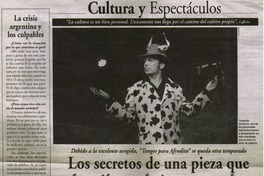 Los secretos de una pieza que derriba tabúes sexuales : [entrevistas]