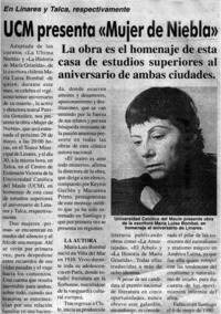 UCM presenta "Mujer de niebla".