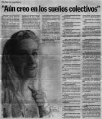 Aún creo en los sueños colectivos" : [entrevistas]