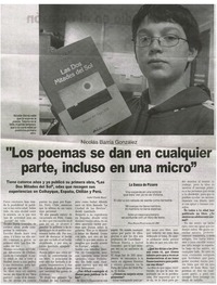 Los poemas se dan en cualquier parte, incluso en una micro" : [entrevistas]
