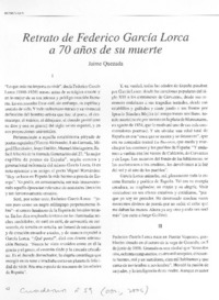 Retrato de Federico García Lorca a 70 años de su muerte