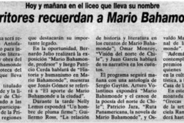 Escritores recuerdan a Mario Bahamonde.