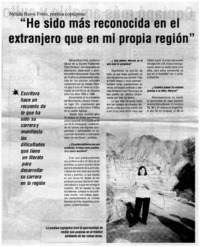 "He sido más reconocida en el extranjero que en mi propia región" : [entrevistas]