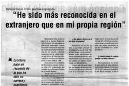 "He sido más reconocida en el extranjero que en mi propia región" : [entrevistas]