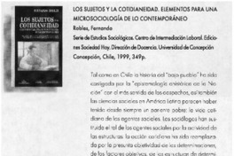 Los sujetos y la cotidianeidad. Elementos para una microsociología de lo contemporáneo
