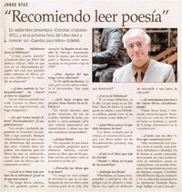 "Recomiendo leer poesía" [entrevistas]