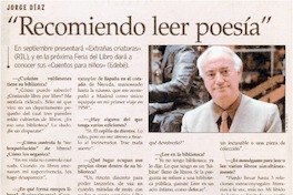 "Recomiendo leer poesía" [entrevistas]