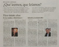 ¿Qué leemos, que leíamos? Hace treinta años. ¿Qué leemos hoy?