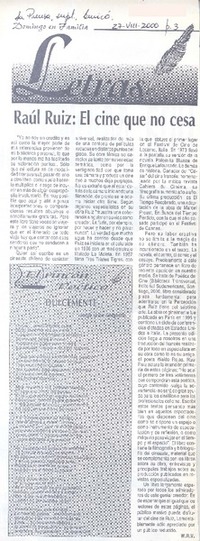 Raúl Ruiz: El cine que no cesa