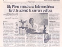 Lily Pérez muestra su lado esotérico: Tarot le adivinó la carrera política.