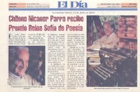 Chileno Nicanor Parra recibe Premio Reina Sofía de poesía.