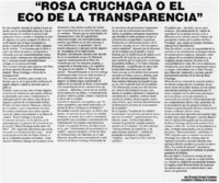 Rosa Cruchaga o el eco de la transparencia"