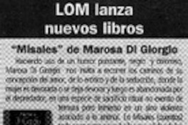 LOM lanza nuevos libros.