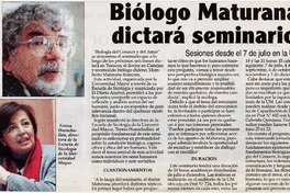 Biólogo Maturana dictará seminario.