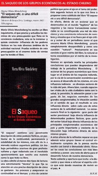 El saqueo etc. o una difícil democracia"