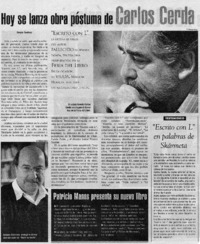 Hoy se lanza obra póstuma de Carlos Cerda