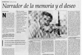 Narrador de la memoria y el deseo [entrevistas]