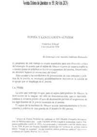 Poesía y lenguaje en Altazor
