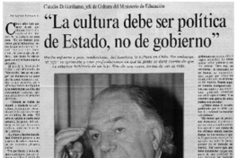 "La cultura debe ser política de Estado, no de gobierno" [entrevistas]