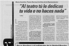 Al teatro tú le dedicas tu vida o no haces nada" [entrevistas]
