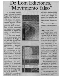 De Lom Ediciones, "Movimiento falso".