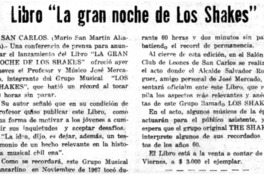 Libro "La gran noche de los Shakes"