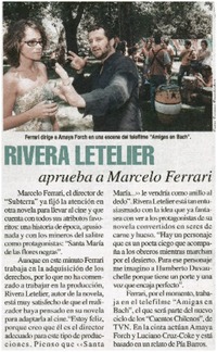 Rivera Letelier aprueba a Marcelo Ferrari.