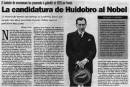 La candidatura de Huidobro al Nobel Andrés Gómez.